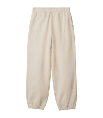 Burberry Cotton Ekd Sweatpants In Neutrals