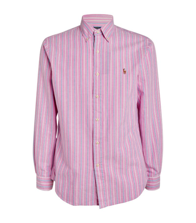Polo Ralph Lauren Cotton Striped Shirt In Pink