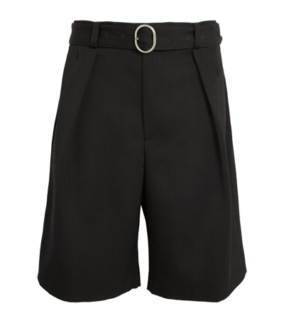 Jil Sander Belted Tailored Shorts In Black