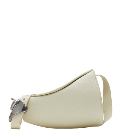Burberry Small Horn Leather Shoulder Bag In White