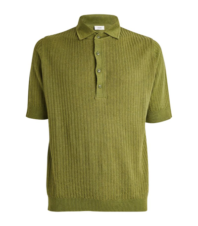 Lardini Linen-cotton Polo Shirt In Green