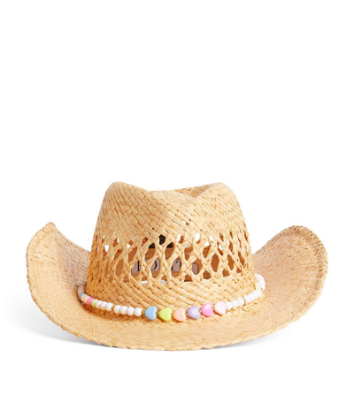 Bonita Kids' Peace And Love Cowboy Hat In Beige