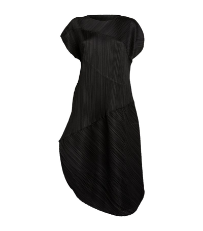 Issey Miyake Peanuts Pleated Midi Dress In Black