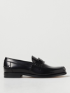 Tod's Polished Block Heel Loafers With Penny Slot In Black