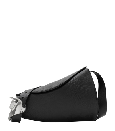 Burberry Horn Leather Shoulder Bag In Slate