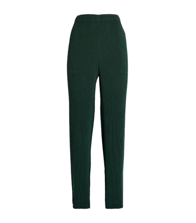Issey Miyake Hatching Pleats Trousers In Green