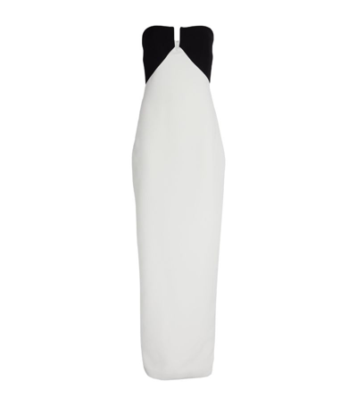 Roland Mouret Strapless Two-tone Gown In White