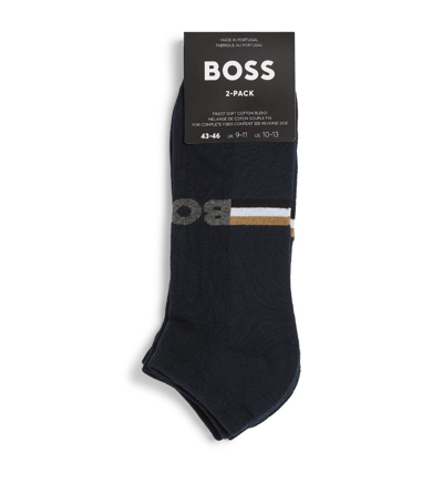 Hugo Boss Boss Plush Iconic Trainer Socks (pack Of 2) In Multi