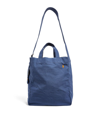 Polo Ralph Lauren Canvas Cross-body Tote Bag In Blue