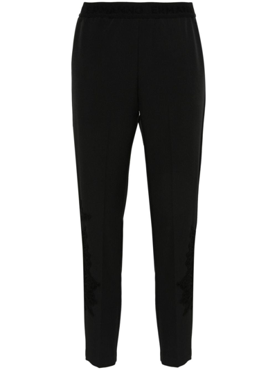 Ermanno Embroidered Trousers In Black