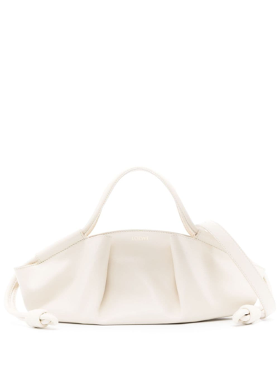 Loewe Small Leather Paseo Shoulder Bag In White