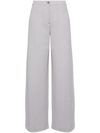 Emporio Armani Chevron-stitch Straight-leg Trousers In Grey