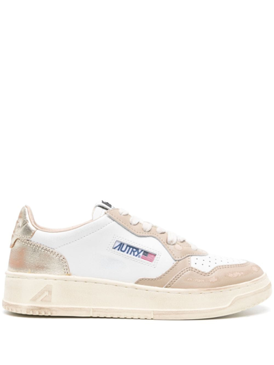 Autry Super Vintage Low Leather Sneakers In Pink