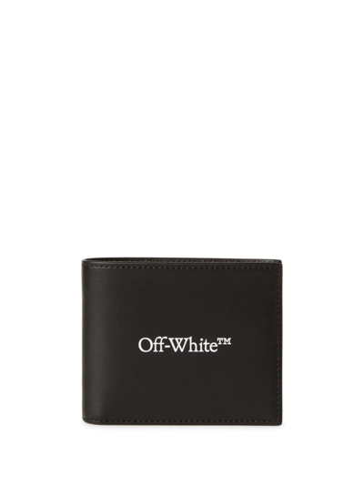 Off-white Logo Leather Wallet In Black