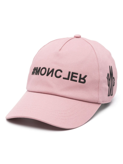 Moncler Logo Baseball Cap In Pink