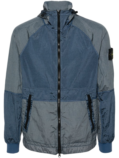 Stone Island Nylon Zipped Jacket In Blue