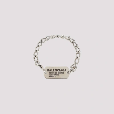 Balenciaga Tags Bracelet In Antique Silver