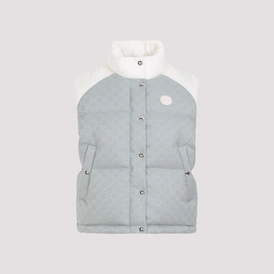 Gucci Gg Cotton-blend Canvas Puffer Vest In Frozen Ice Mix