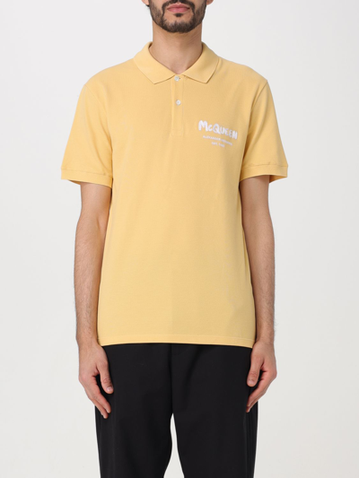 ALEXANDER MCQUEEN POLO SHIRT ALEXANDER MCQUEEN MEN COLOR YELLOW,F09538003