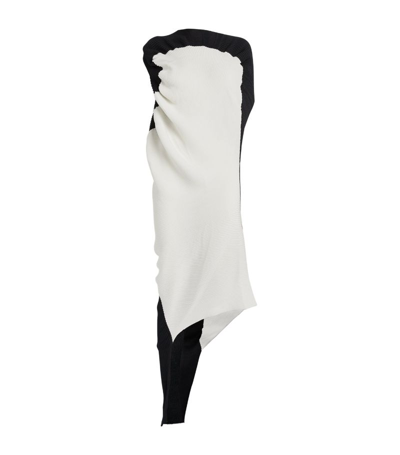 Issey Miyake Women's Aerate Asymmetric Midi Dress In Dark Navy White