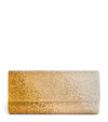 Judith Leiber Perry Flap Crystal Clutch Bag In Caviar Gradient Golden