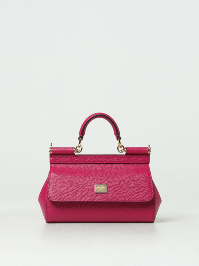 Dolce & Gabbana Sicily Bag In Grained Leather In 红色