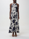 Brunello Cucinelli Floral-print Sleeveless Dress In Blue