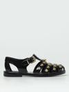MOSCHINO COUTURE FLAT SANDALS MOSCHINO COUTURE WOMAN COLOR BLACK,F27414002