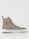 Brunello Cucinelli Sneakers High-top Design Reinforced Toe Cap In Brown