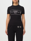 Chiara Ferragni Studded-logo Cropped T-shirt In Black
