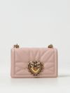 Dolce & Gabbana Devotion Bag In Quilted Leather In 粉色