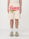 Barrow Taupe Bermuda Shorts With Lettering Prints. In Ivory