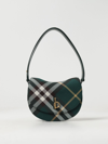 Burberry Mini Rocking Horse Checked Crossbody Bag In Green