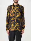 Versace Jeans Couture Abstract-print Long-sleeve Shirt In Black