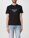 Emporio Armani Crew Neck Logo T-shirt Straight Hem In Black 1