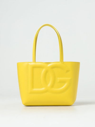 Dolce & Gabbana Bag In Leather With Monogram In Yellow