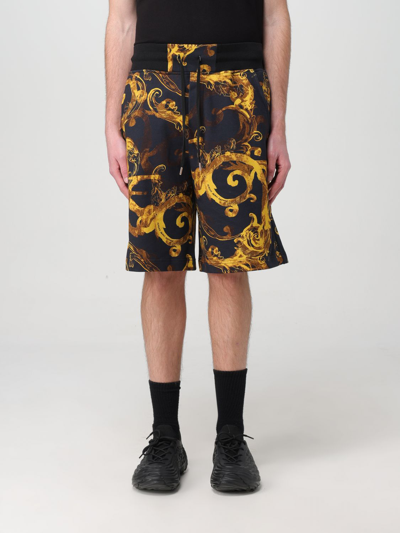 Versace Jeans Couture Barocco-print Cotton Track Shorts In Black