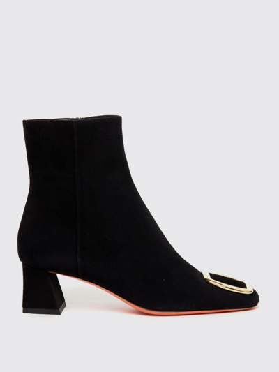 Santoni Flat Ankle Boots  Woman Colour Black