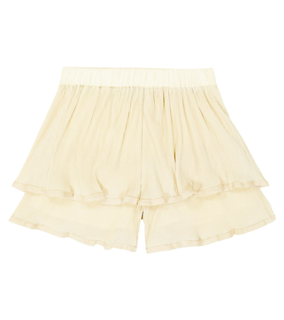 Donsje Kids' Zoe Ruffled Tiered Cotton Shorts In Beige