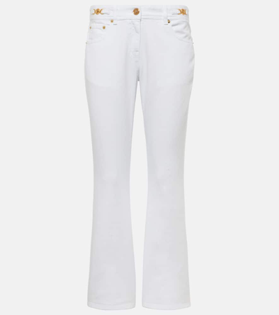 VERSACE EMBELLISHED LOW-RISE FLARED JEANS