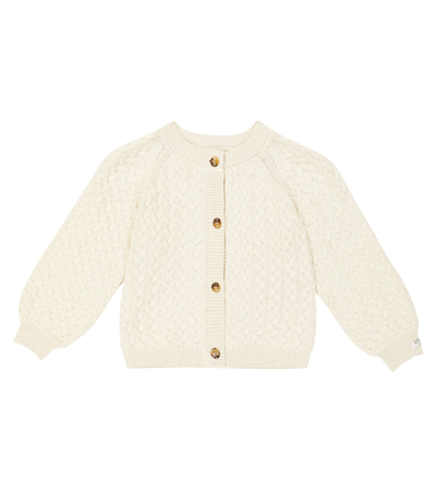 Donsje Kids' Loena Cable-knit Cardigan In Soft Sand