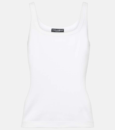 Dolce & Gabbana Ribbed Tank Top In White