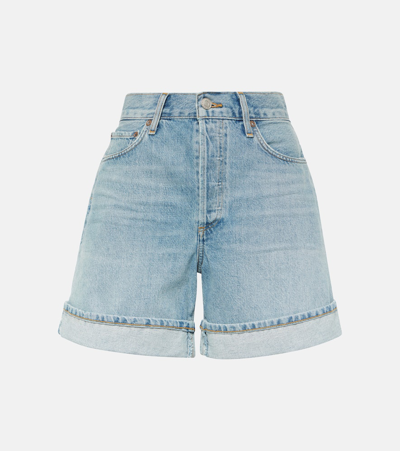 Agolde Dame High-rise Denim Shorts In Tension