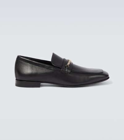 Christian Louboutin Mj Moc Leather Loafers In Black