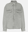 Shop Agolde Gwen Slice Denim Shirt In Rain