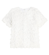 CAROLINE BOSMANS FLORAL-APPLIQUÉ TULLE TOP