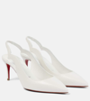Christian Louboutin Womens Bianco Hot Chick 70 Leather Slingback Heels In Bianco/lin Bianco
