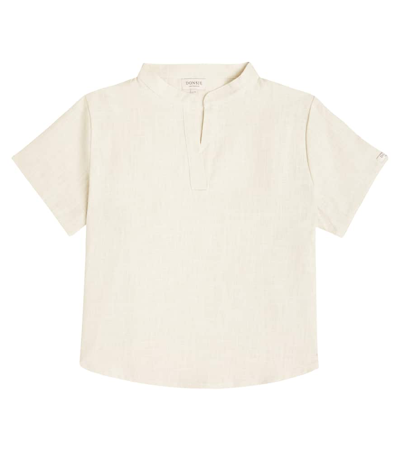 Donsje Kids' Baby David Linen Shirt In Sand Beige