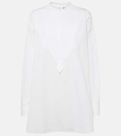 Jil Sander Embroidered Cotton Poplin Blouse In Optic White