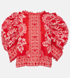 Farm Rio Flora Tapestry Blouse In Flora Tapestry Red
